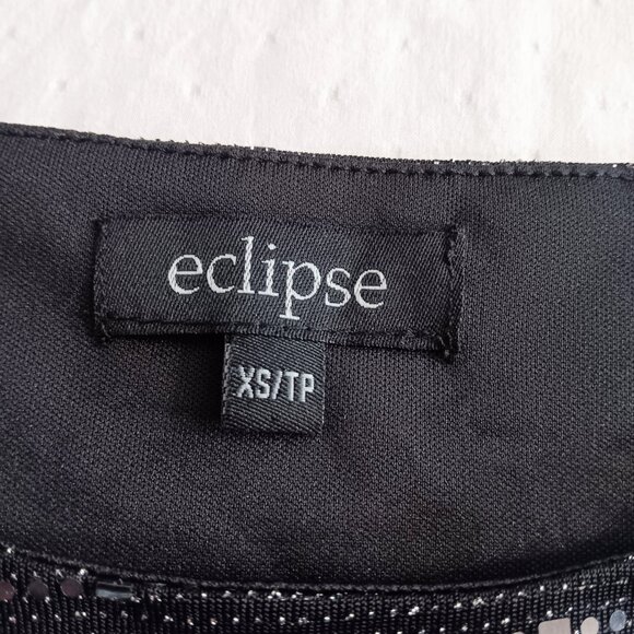 Eclipse NWOT Black Sequins Bodycon Cocktail Formal Mini Dress Women's Size XS - Picture 13 of 14